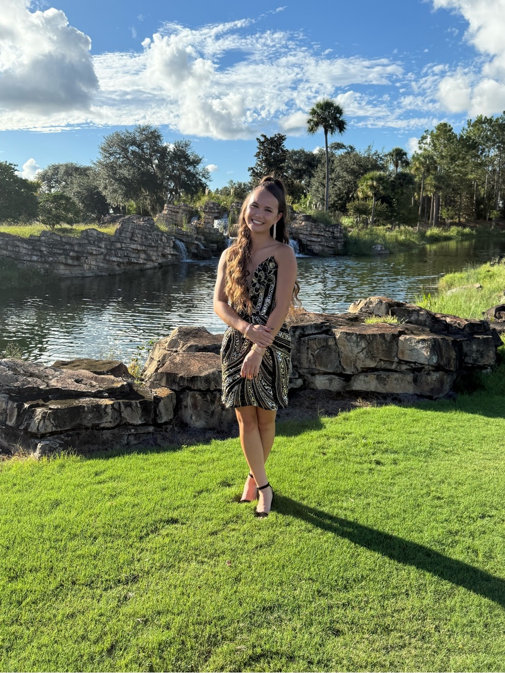 Ashleylauren Black and Gold Sequin Mini Dress - Picture 7 of 7